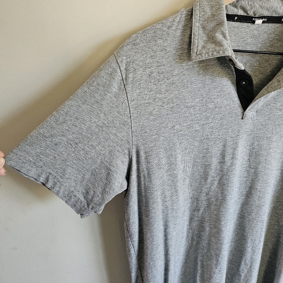 Public Rec Gray Short Sleeve Pima Cotton Go-to Athletic Fit Polo Shirt - Picture 4 of 13